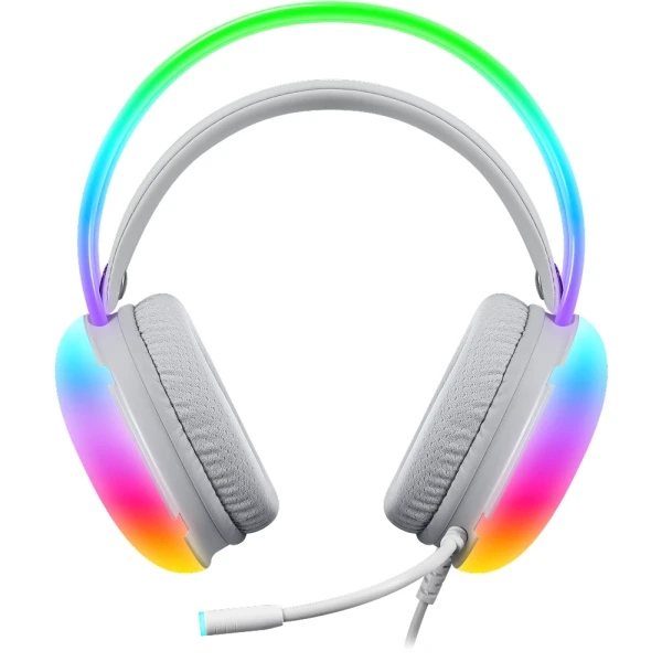 Defender Ignis bele USB gejming slušalice sa mikrofonom, RGB i kablom 2,2 m