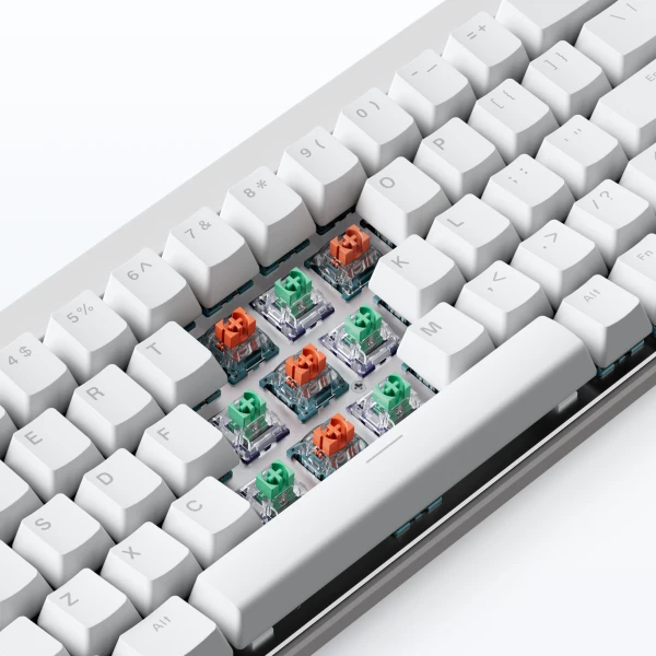 MCHOSE Ace 68 Air Ultra Esports Snow White žična Hall Effect tastatura, 8 kHz, RGB