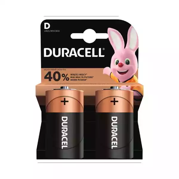 Duracell Basic LR20/D alkalne baterije, D format, 2 komada