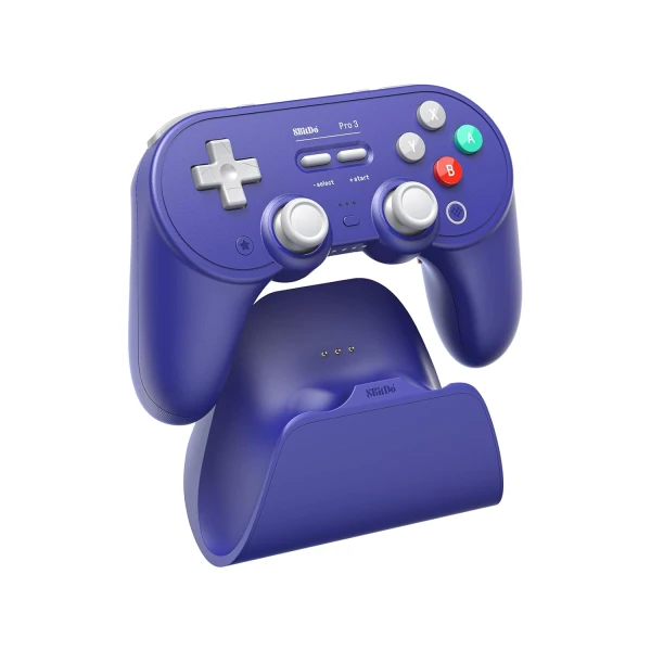 8BitDo Pro 3 Bluetooth gamepad sa dockom i TMR džojsticima, ljubičasti