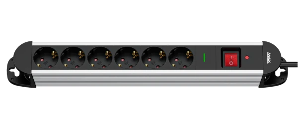 MAX MPS-606SOB produžni kabl sa prenaponskom zaštitom 1,4 m, 6 utičnica