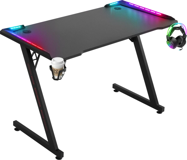 Defender Jupiter gaming sto 110 × 60 cm sa RGB osvetljenjem, crni
