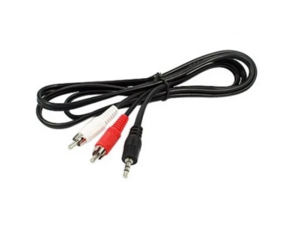E-Green OST03408 audio kabl, 3,5 mm stereo na 2 × RCA, 5 m, crni