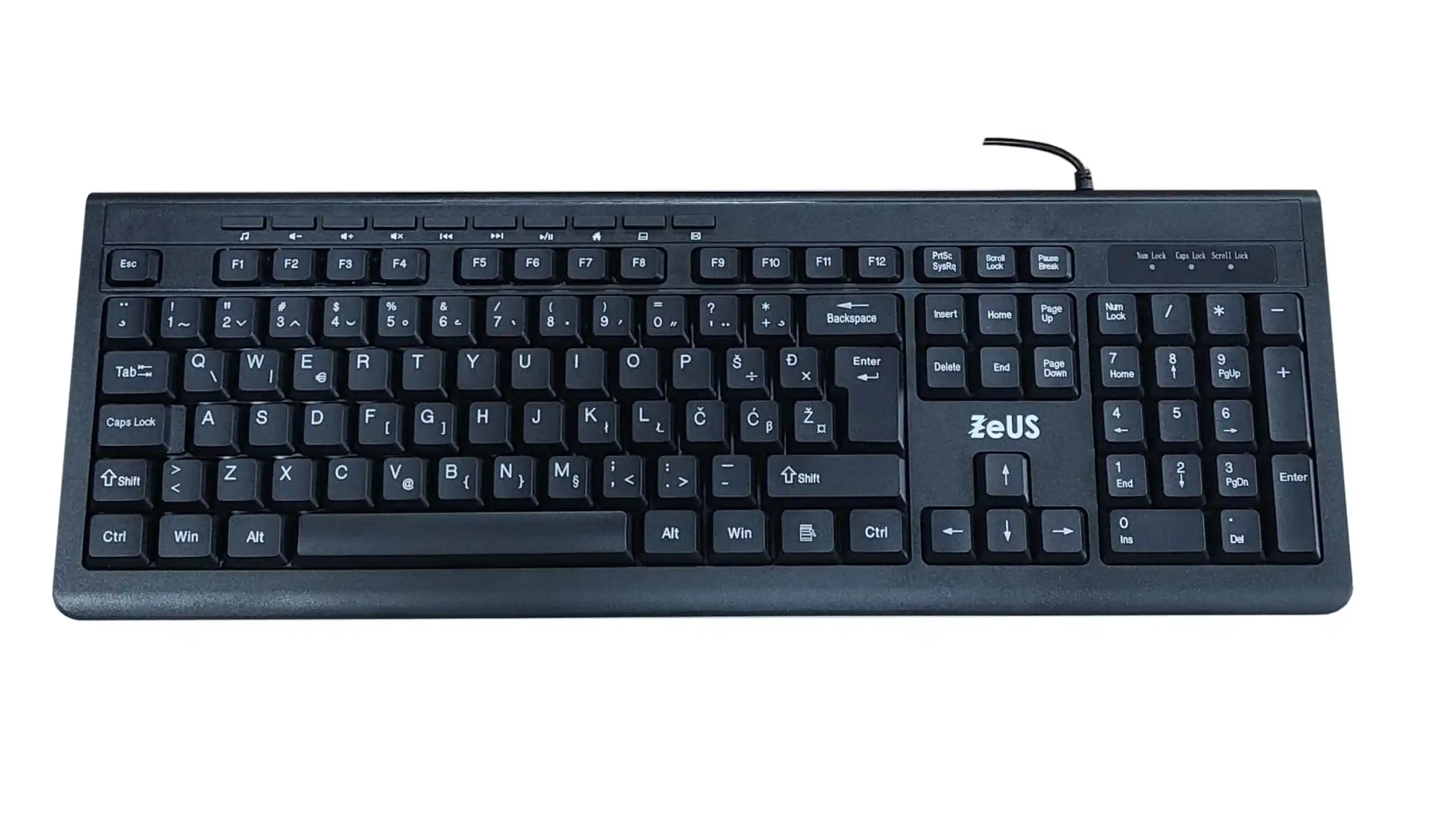 Zeus Z210 Srb žičana tastatura, 104/105 tastera, USB, crna