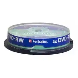 Verbatim DVD-RW 4,7 GB 4×, 10 diskova, Matt Silver (43552)