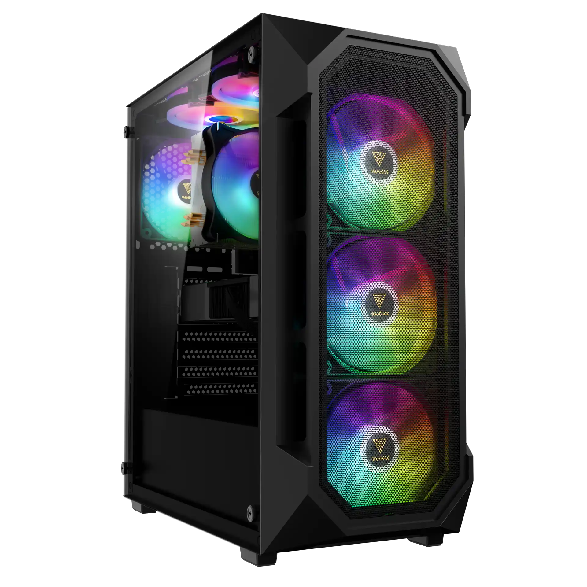 Gamdias AURA GC1 Elite ARGB Midi Tower kućište, 4 ventilatora, kaljeno staklo