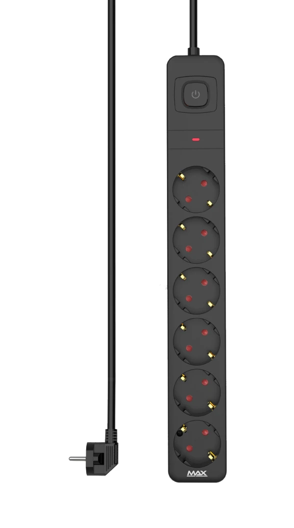 MAX MPS-106SB-3M produžni kabl sa prekidačem, 6 utičnica, 3 m