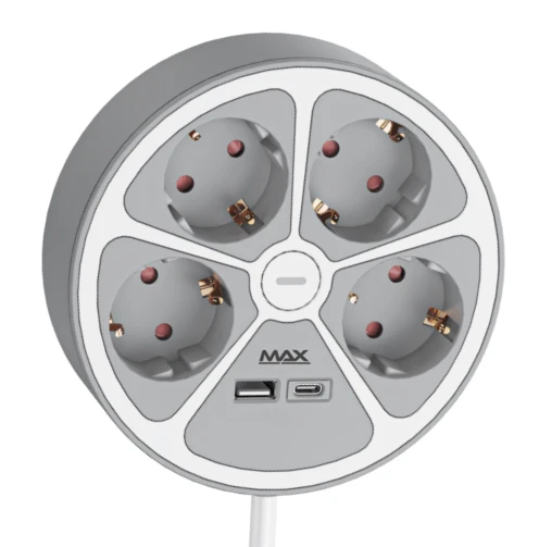 MAX MPS-04UG-3M produžni kabl 3 m sa 4 utičnice i USB-om