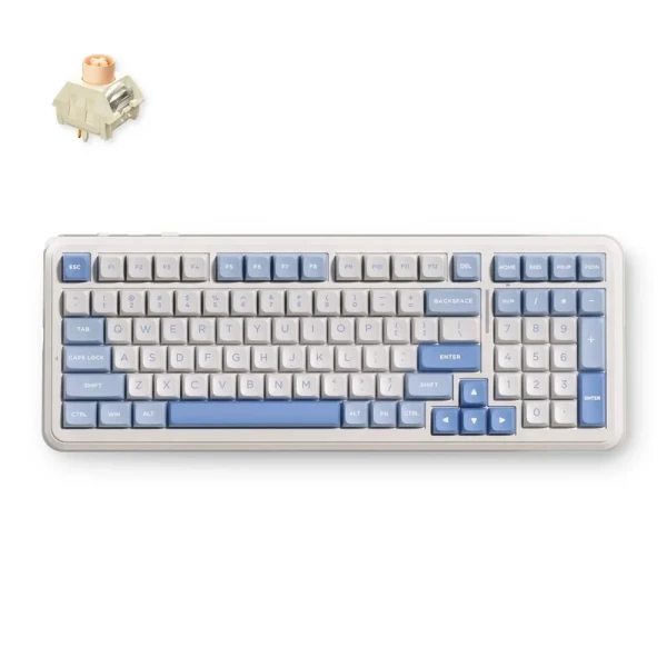MCHOSE K99 V3 bežična mehanička tastatura, Sky Blue / Icy Creamsicle