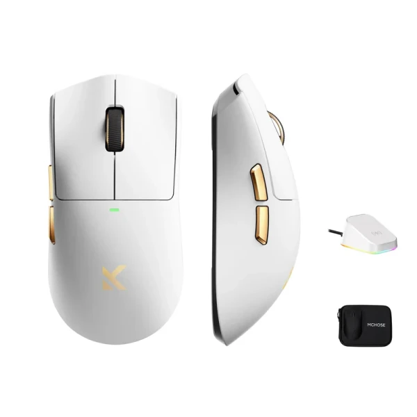MCHOSE K7 Ultra bežični gaming miš 8K, belo-zlatni