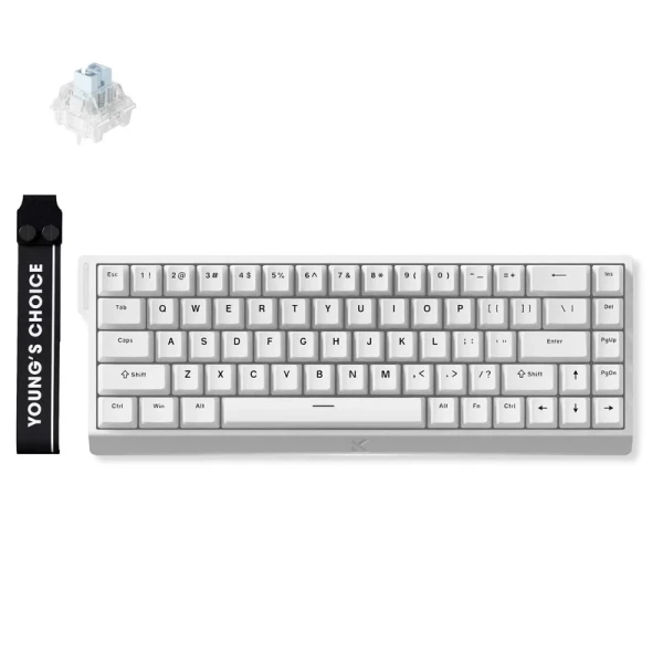 MCHOSE Ace 68 gaming tastatura sa Ice Blue Magnetic prekidačima, 8K, bela