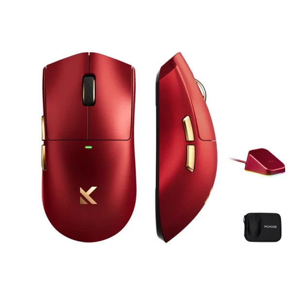 MCHOSE K7 Ultra Iron Red bežični gaming miš, 42.000 dpi, 8K polling