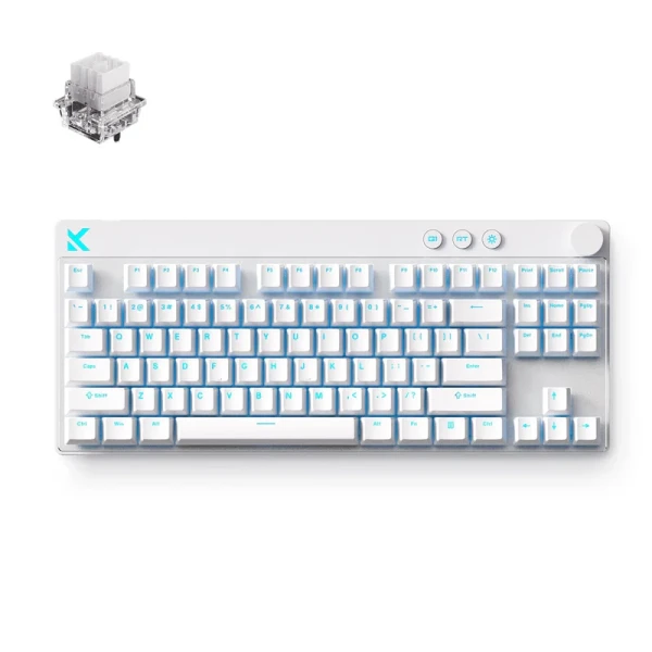 MCHOSE Mix 87 mehanička gaming tastatura sa 87 tastera, bela, Mount Tai Magnetic GT