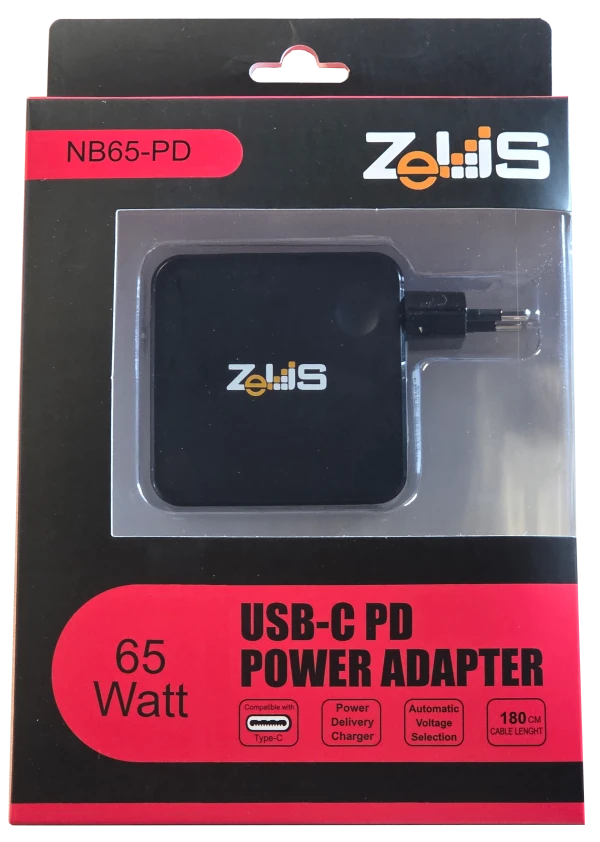 Zeus ZUS-NB65 PDC univerzalni USB-C PD punjač 65 W, 100–240 V