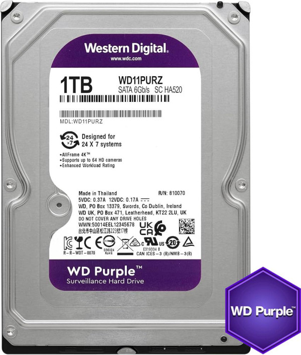 Western Digital Purple WD10PURZ 1 TB SATA III nadzorni hard disk