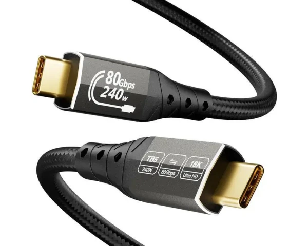 E-Green USB4 V2.0 USB-C na USB-C kabl 2 m, 80 Gbps/240 W