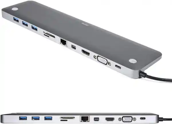 Kettz KT-1101G USB-C hub sa 4K HDMI/VGA, USB, LAN i čitačem kartica