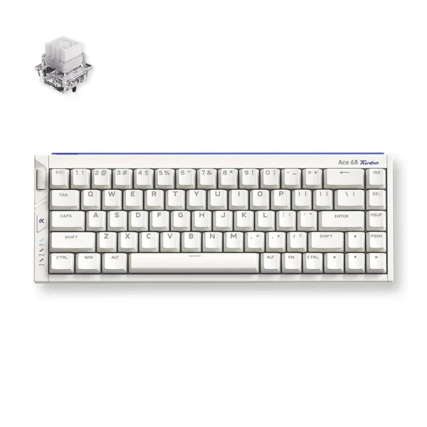 MCHOSE Ace 68 Turbo 68-key gejming tastatura, Nova White, magnetni svičevi