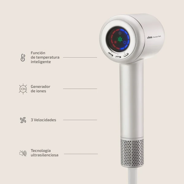Ufesa Pro Ionic-Tech fen za kosu, 1600 W, beli