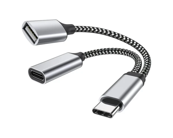 USB-C muški na USB-C ženski adapter sa USB 3.0, 18 W