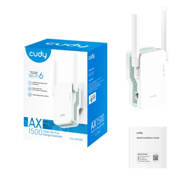 Cudy RE1500 AX1500 Wi‑Fi 6 range extender