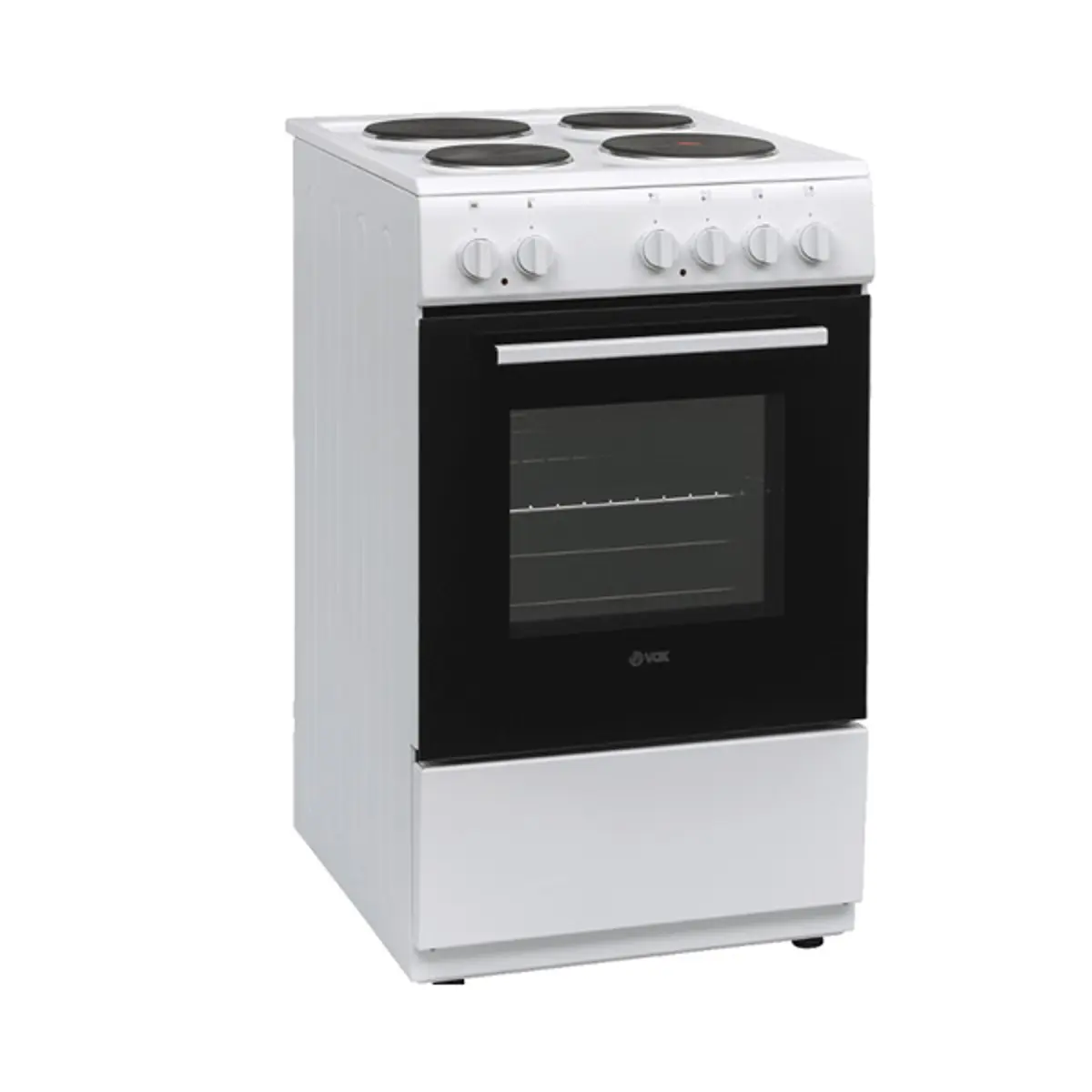 VOX električni šporet EHB5010WG, 4 ringle, rerna 55 l