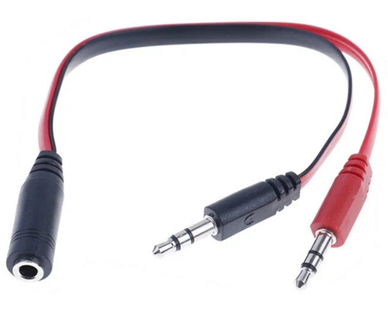 Fast Asia OST05323 3,5 mm headset razdelnik, ženski na 2 muška priključka