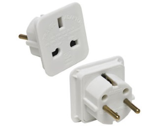 E-Green adapter euro utikač na UK utičnicu, beli