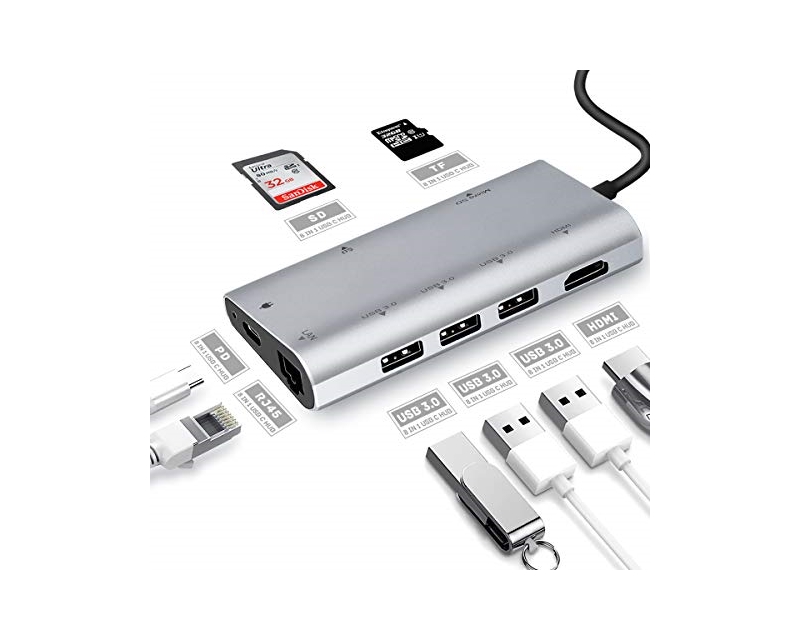 Fast Asia OST04260 USB-C hub sa HDMI, RJ45 i čitačima kartica