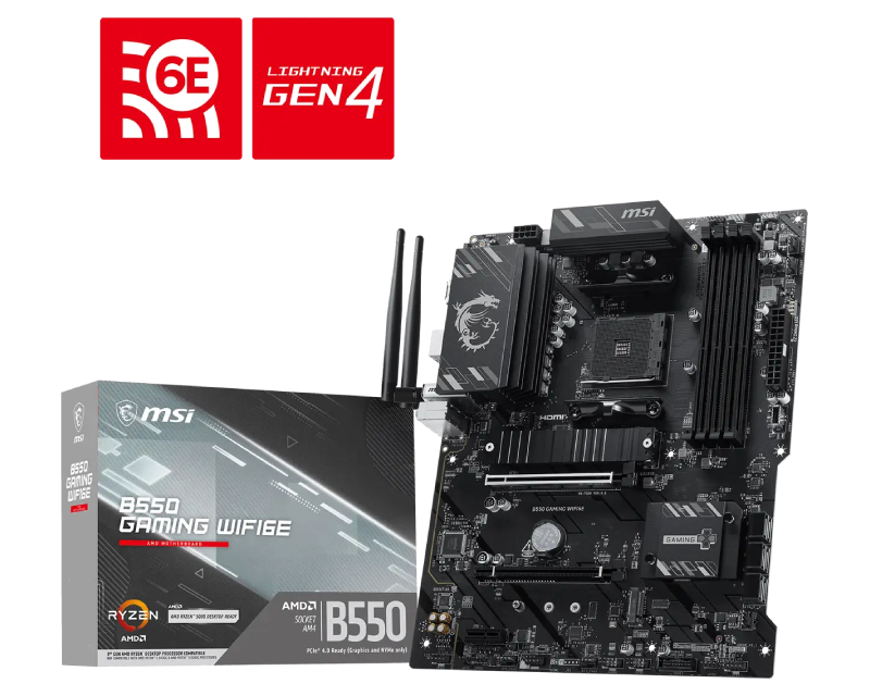 MSI B550 GAMING WIFI6E AM4 ATX matična ploča, Wi-Fi 6E