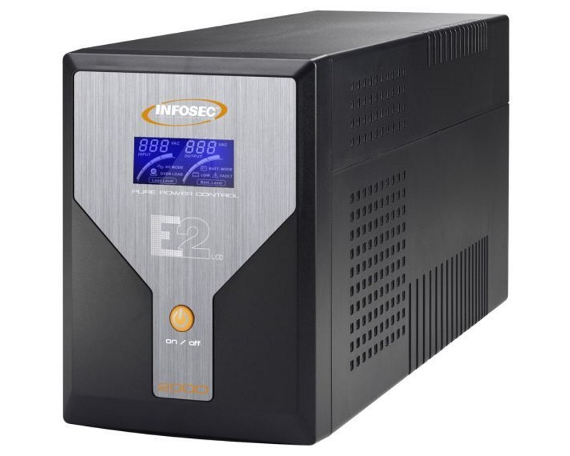 Infosec E2 LCD 2000 VA / 1400 W online UPS sa čistim sinusom