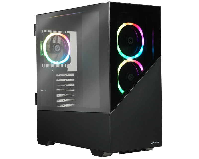Enermax K8 ARGB crno mid-tower kućište sa 3 ventilatora