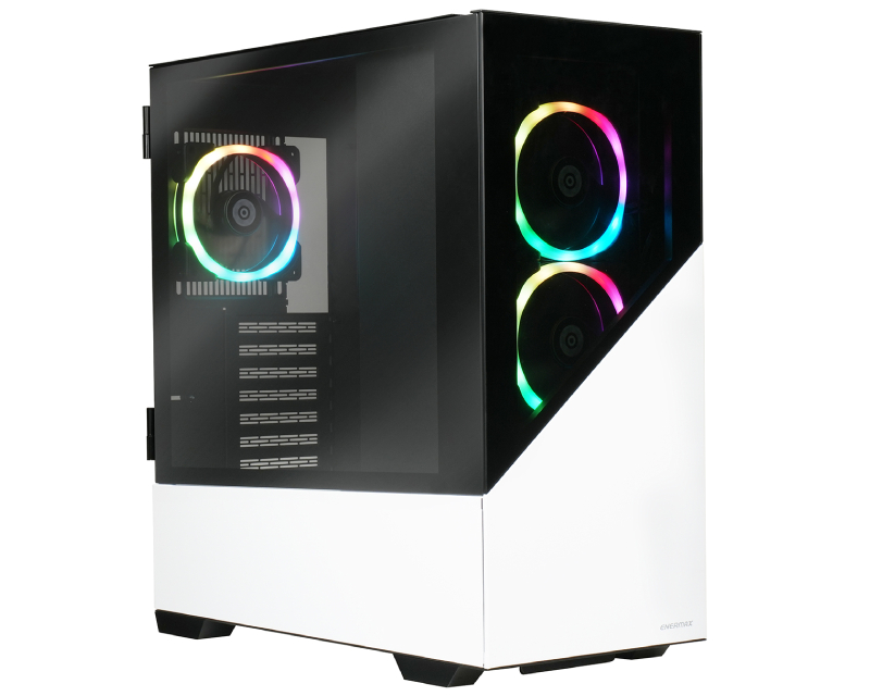 Enermax K8 ARGB belo mid-tower kućište sa 3 ventilatora