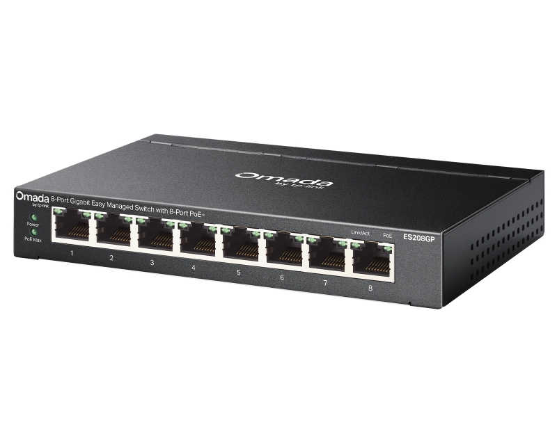 TP-Link Omada ES208GP 8-portni gigabitni PoE+ svič