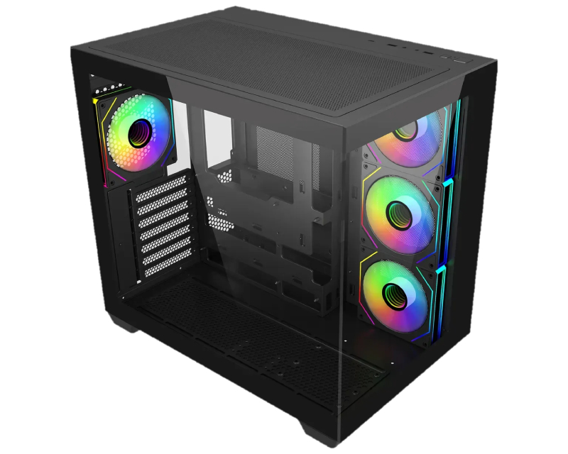 Cooler Master Elite 681 crno panoramsko Mid Tower kućište sa 4 ARGB ventilatora