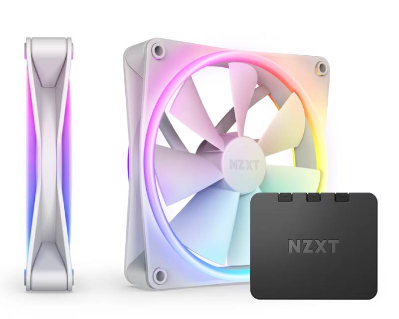 NZXT F140 RGB Duo komplet 2 bela ventilatora 140 mm sa RGB kontrolerom