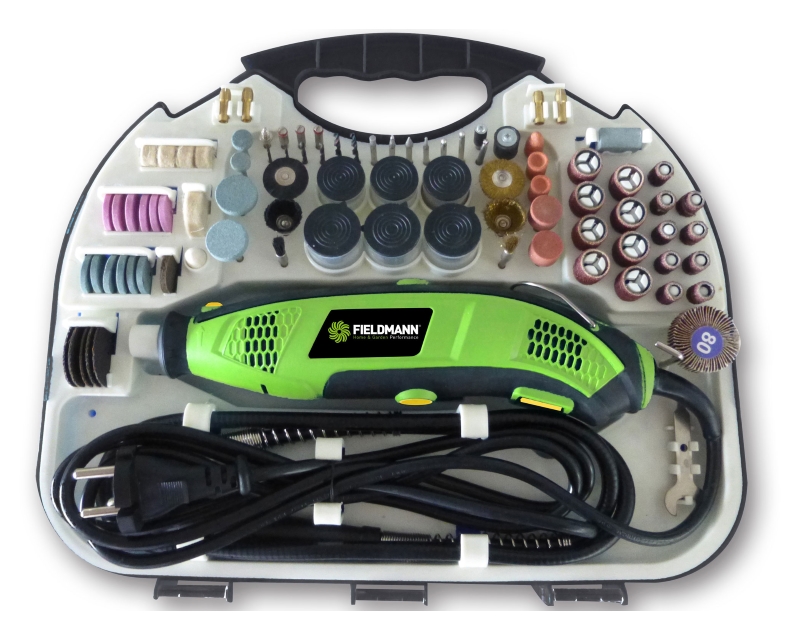 Fieldmann FDMB 200171-E modelarska mini brusilica, set 210 delova