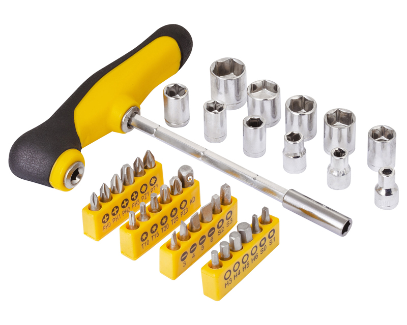 Fieldmann FDS 1017-37R set T-odvijača, bitova i nasadnih ključeva
