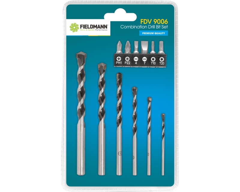 Fieldmann FDV 9006 set burgija za zid i bitova, 12 delova
