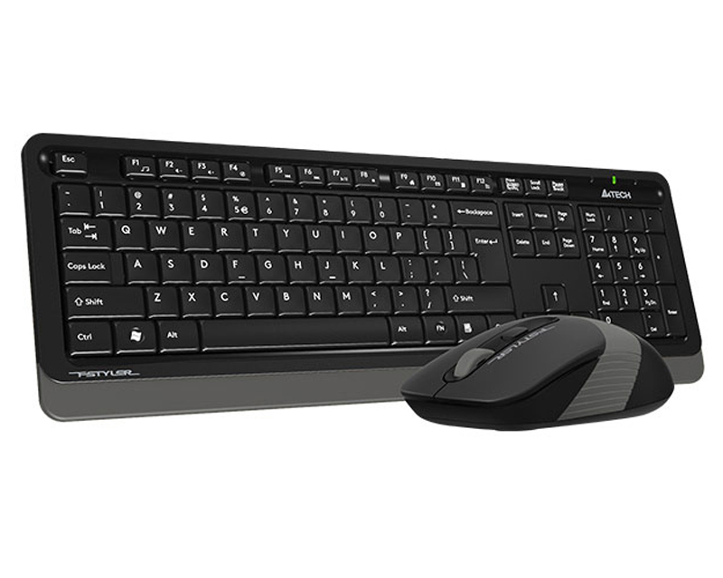 A4Tech FG1010 Fstyler bežični set tastature i miša, YU raspored, sivi