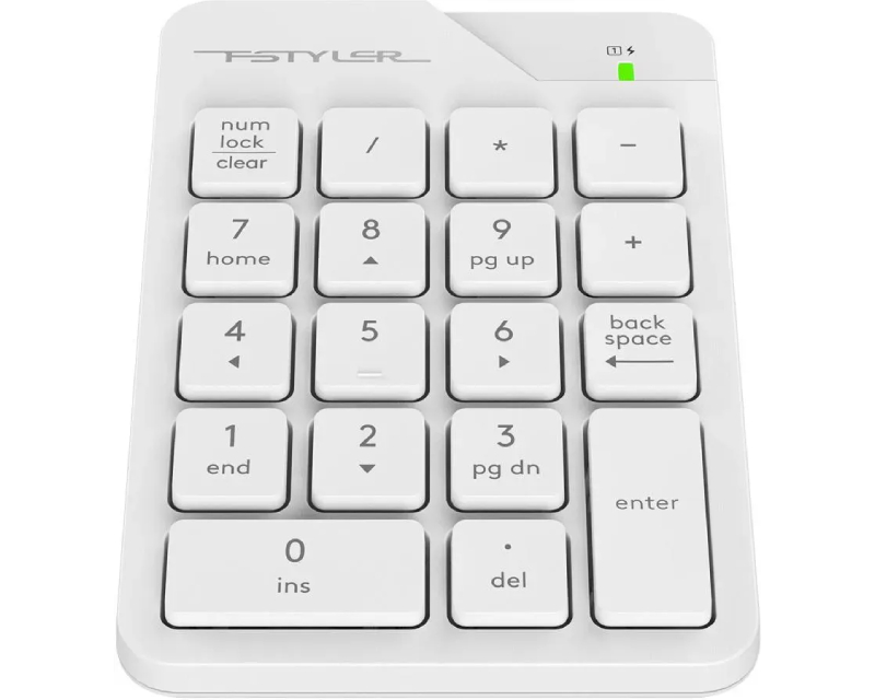 A4Tech FStyler FGK21C bežični numerički blok, beli, USB-C punjenje