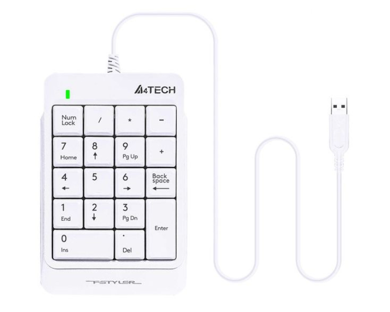 A4Tech FStyler FK13P žična numerička tastatura, bela, USB