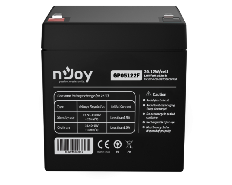 NJOY GP05122F AGM baterija za UPS 12 V 5 Ah