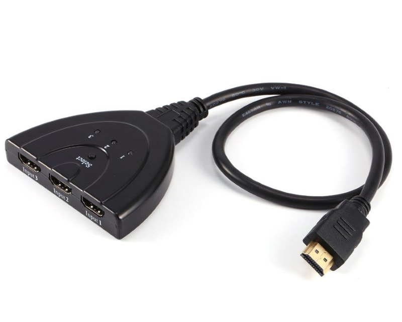 HDMI switch 3 ulaza / 1 izlaz sa integrisanim izlaznim kablom