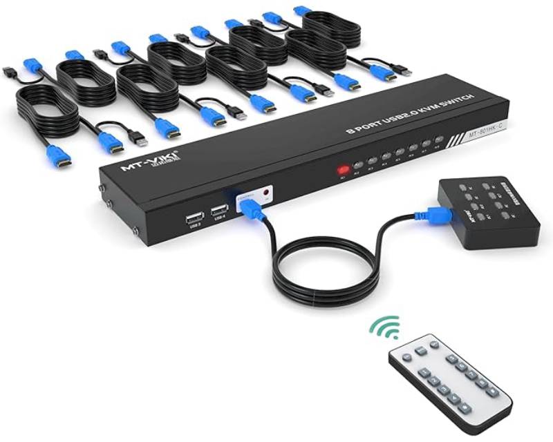 MT-Viki MT-801HK-C HDMI KVM svič 8-portni sa kablovima