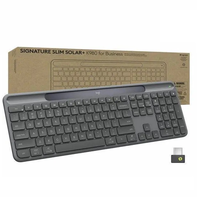 Logitech Signature Slim Solar+ K980 for Business bežična US tastatura, grafitna