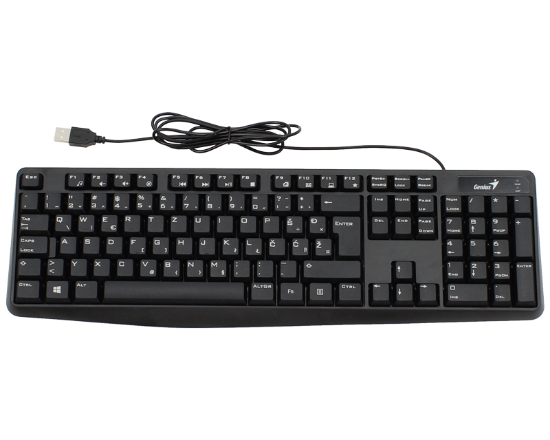 Genius KB-117 žična USB tastatura sa YU rasporedom, crna