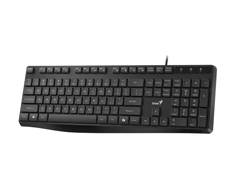 Genius KB-117S tiha USB tastatura sa Copilot tasterom, US raspored, crna
