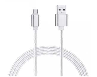 E-Green beli opleteni USB-A na USB-C kabl, 1 m