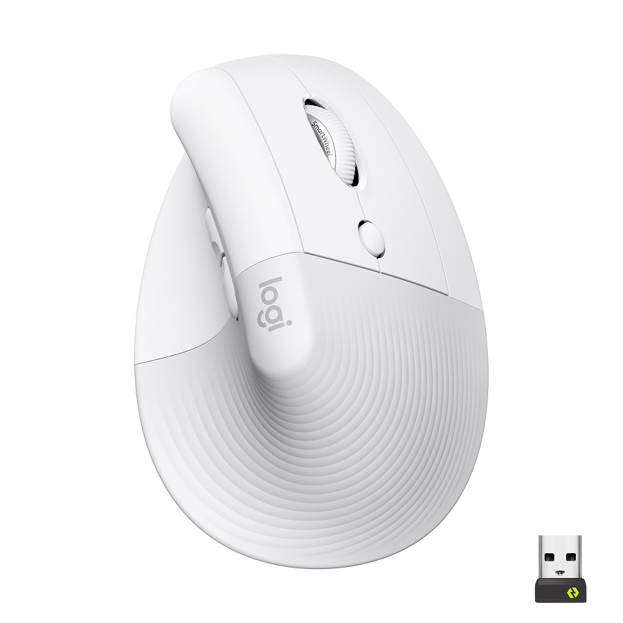 Logitech Lift bežični vertikalni ergonomski miš Off-white